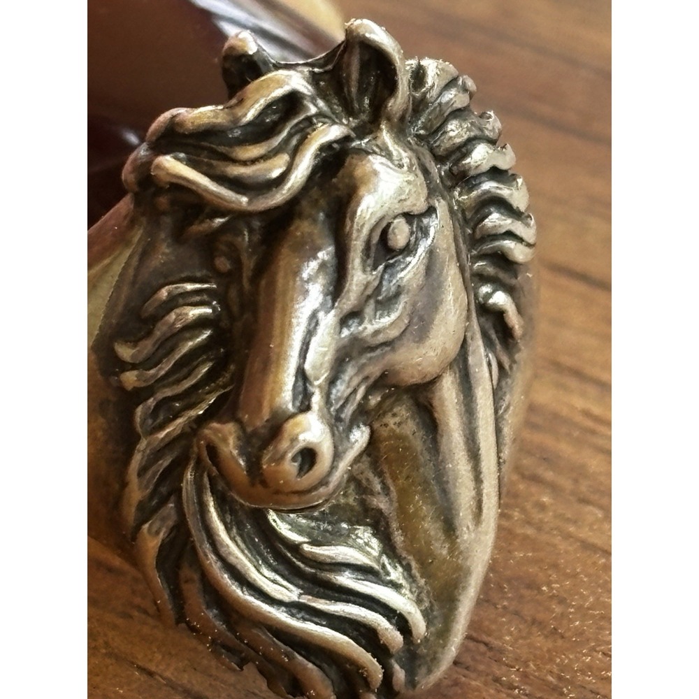 Vintage Silver Cloud Inc 925 Sterling Silver Dimensional Horse Head Ring SZ 8.5 - Picture 2 of 12